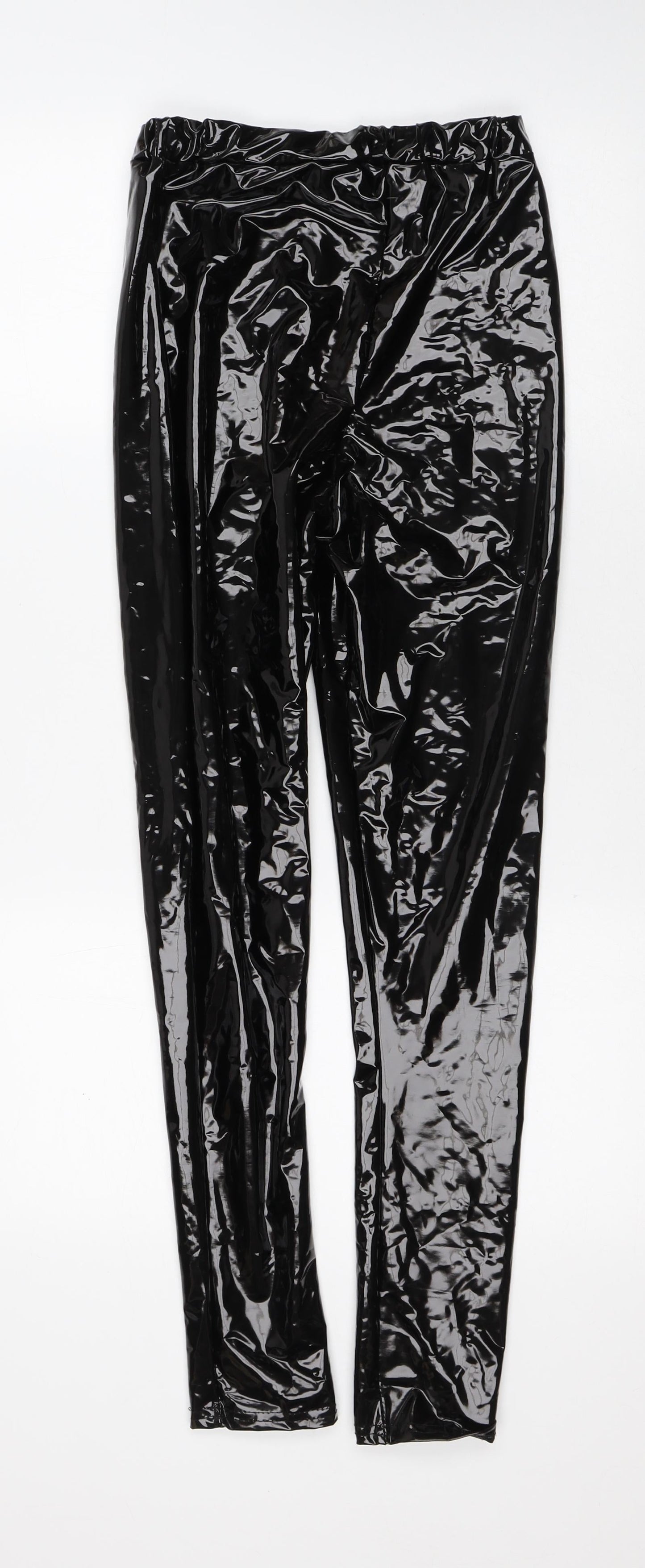 Preworn Womens Black Polyester Capri Trousers Size 8 L28 in Regular