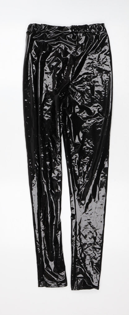 Preworn Womens Black Polyester Capri Trousers Size 8 L28 in Regular