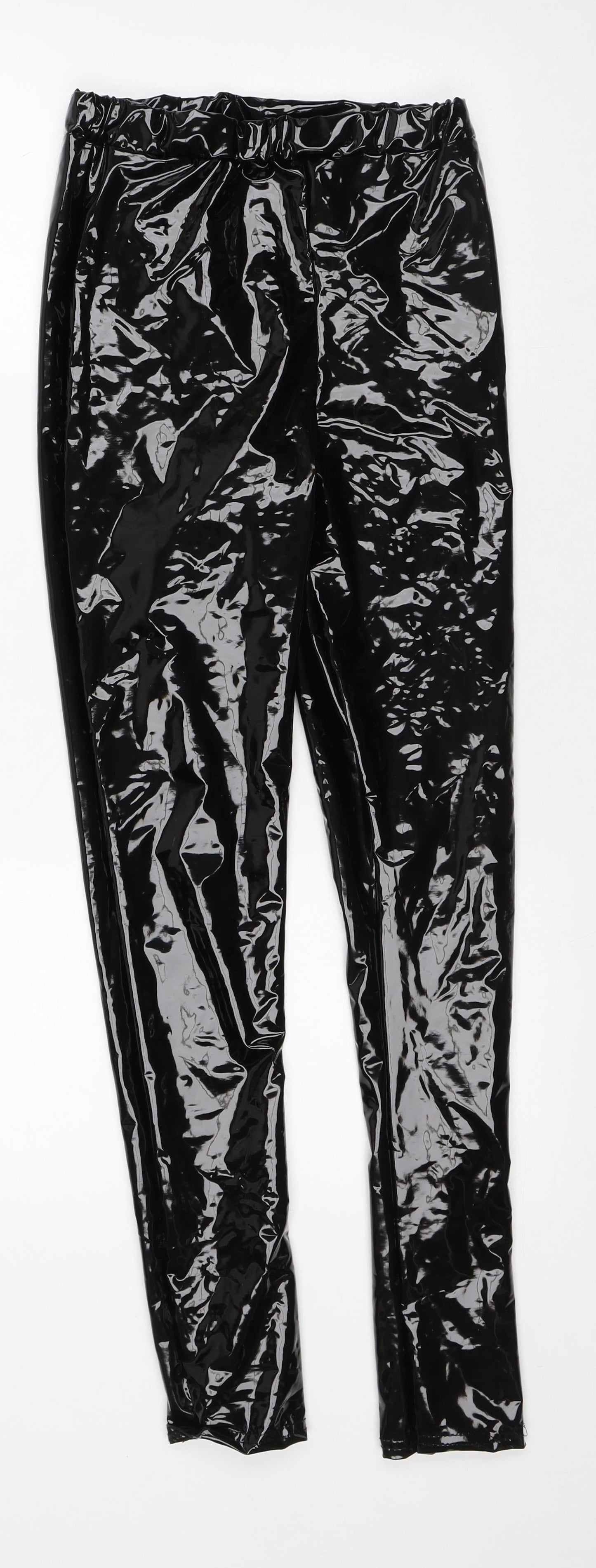 Preworn Womens Black Polyester Capri Trousers Size 8 L28 in Regular