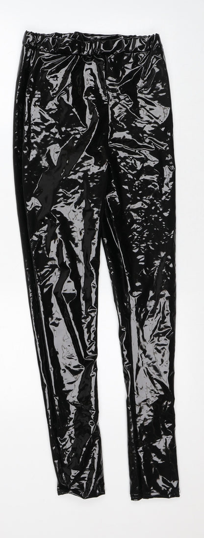 Preworn Womens Black Polyester Capri Trousers Size 8 L28 in Regular