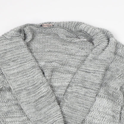 Profile Womens Grey V-Neck Acrylic Pullover Jumper Size 16