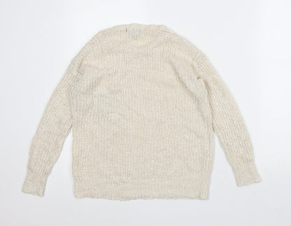 Atmosphere Womens Beige Crew Neck Polyester Pullover Jumper Size 10