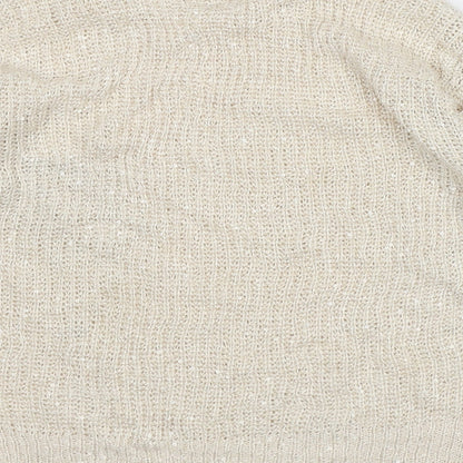 Atmosphere Womens Beige Crew Neck Polyester Pullover Jumper Size 10
