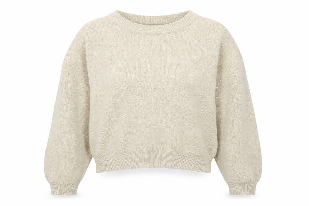 H&M Womens Beige Round Neck Acrylic Pullover Jumper Size L