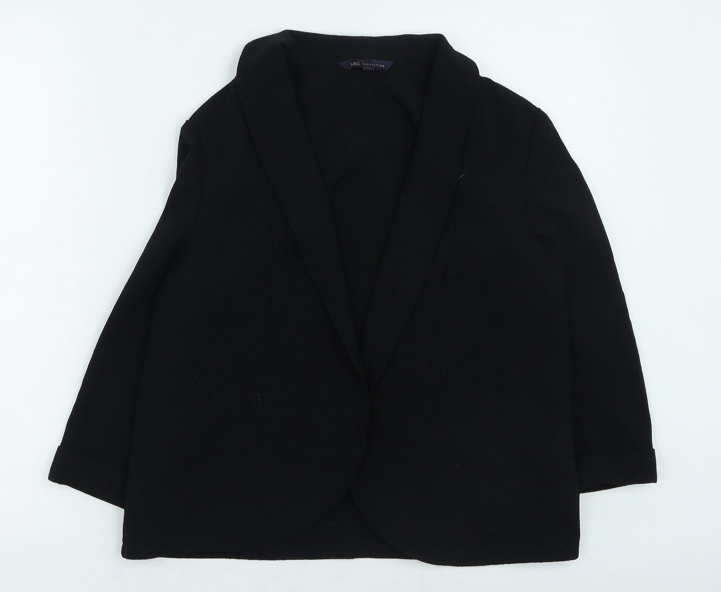 Marks and Spencer Womens Black V-Neck Polyester Cape Jumper Size 10