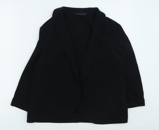 Marks and Spencer Womens Black V-Neck Polyester Cape Jumper Size 10