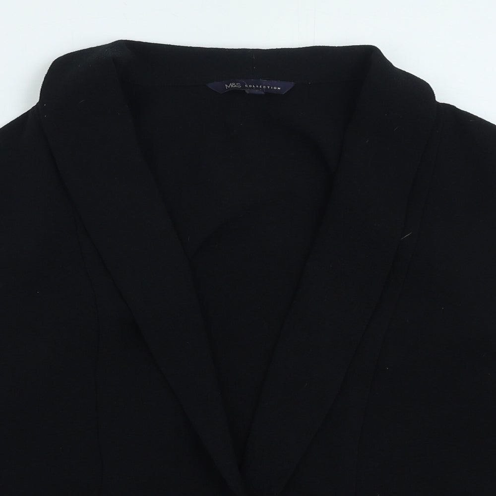 Marks and Spencer Womens Black V-Neck Polyester Cape Jumper Size 10