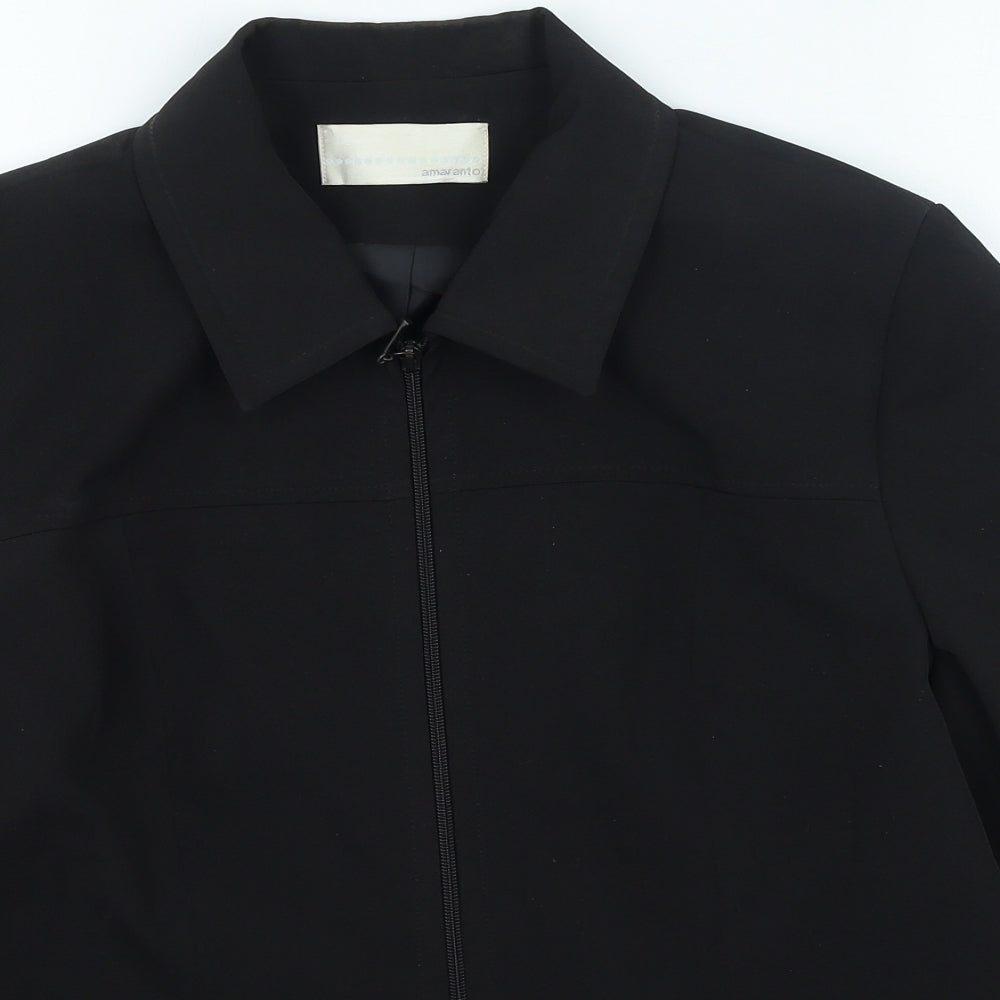 AMARANTO Womens Black Jacket Size 16 Zip
