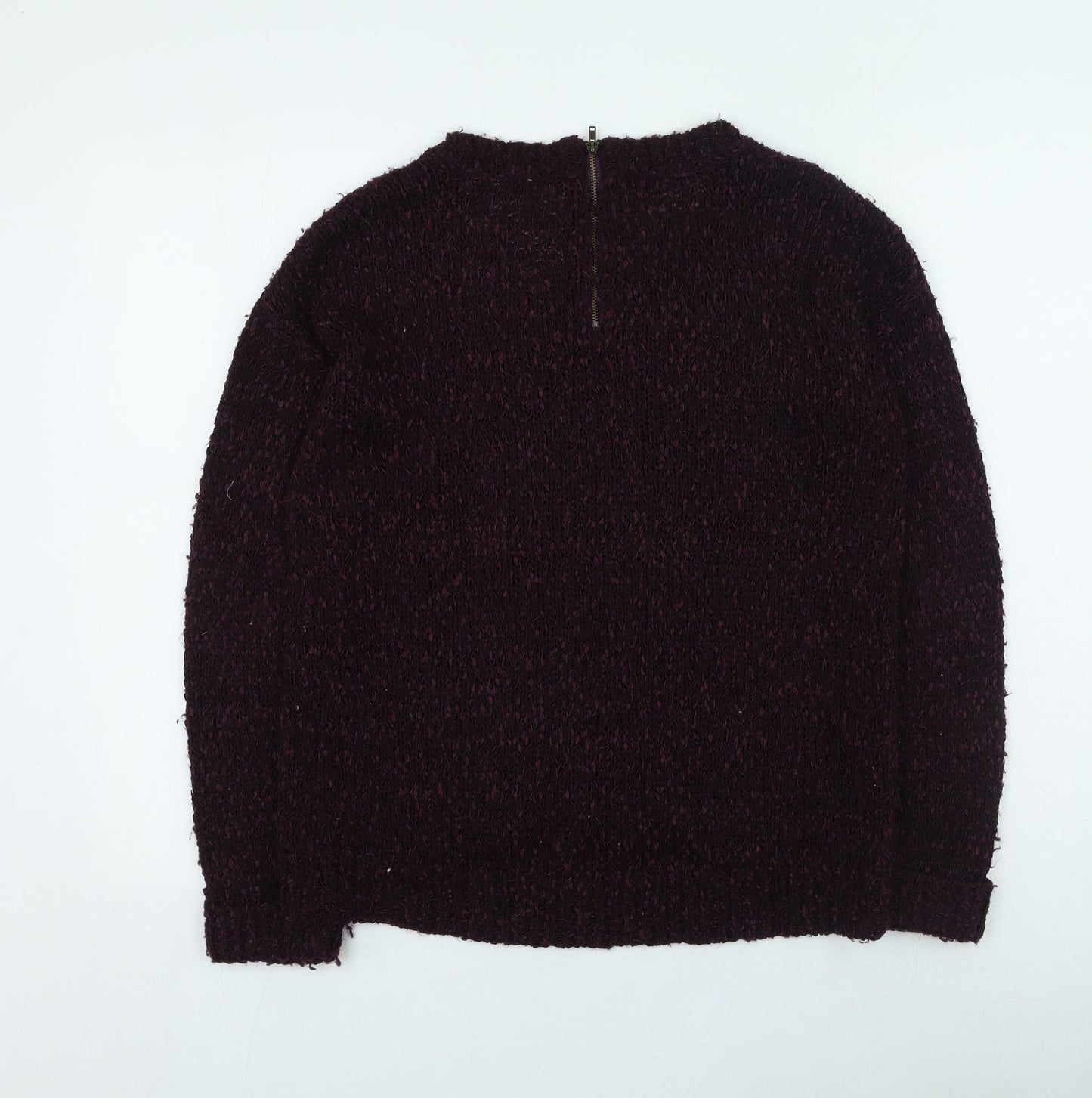 TU Womens Purple Round Neck Polyester Pullover Jumper Size 12