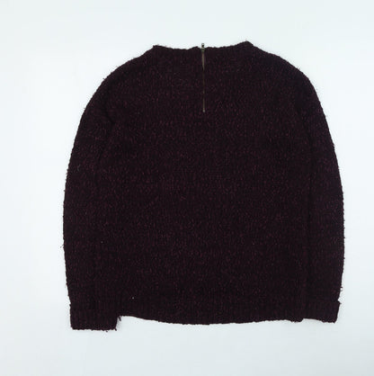 Tu Womens Purple Round Neck Polyester Pullover Jumper Size 12