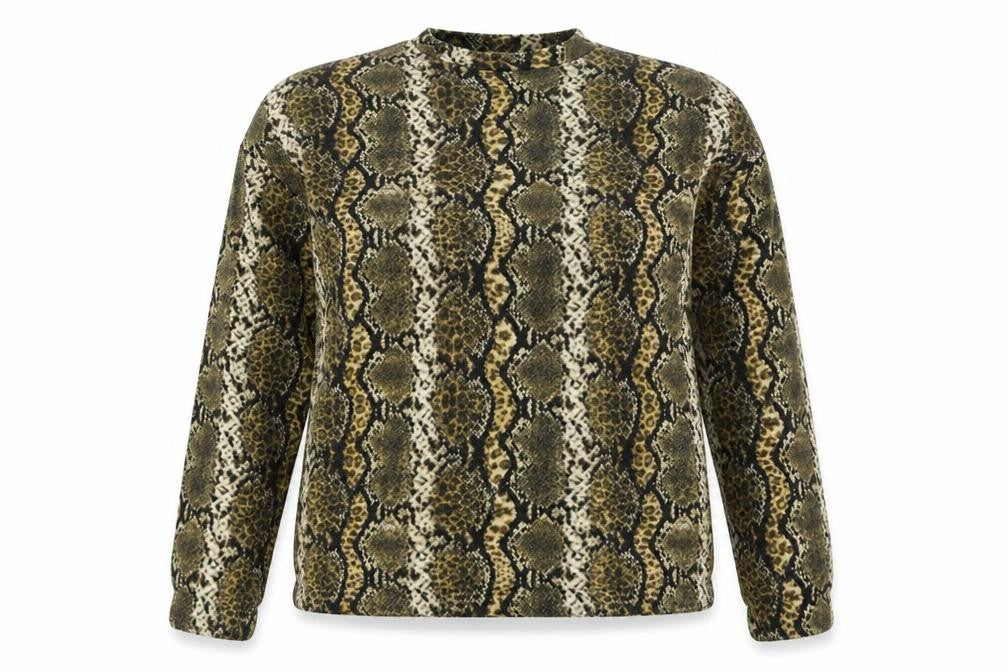 George Womens Brown Round Neck Animal Print Polyester Pullover Jumper Size S - Snake