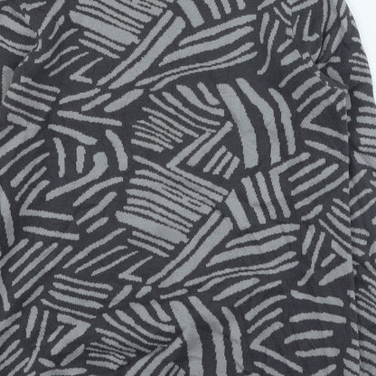 Preloved Intown Womens Grey High Neck Geometric Acrylic Pullover Jumper Size M - Label