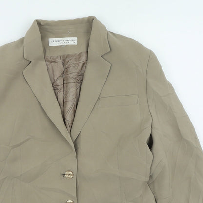 Preloved Sticky Fingers Womens Beige Jacket Size 14 Button - Detail