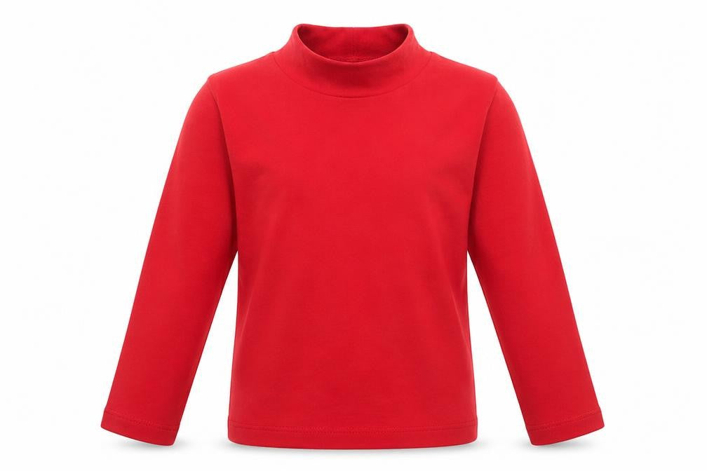 George Girls Red Cotton Basic Casual Size 4-5 Years High Neck Pullover