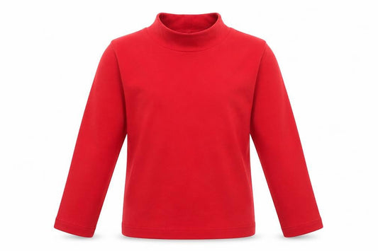 George Girls Red Cotton Basic Casual Size 4-5 Years High Neck Pullover