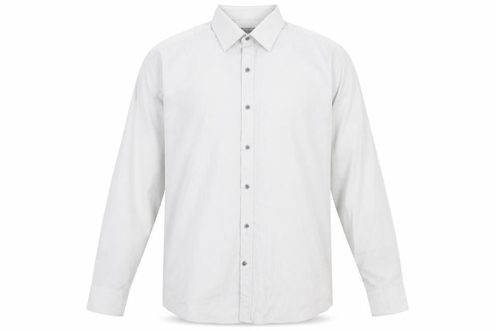 Jack Reid Mens Grey Polyester Button-Up Size 17 Collared Button