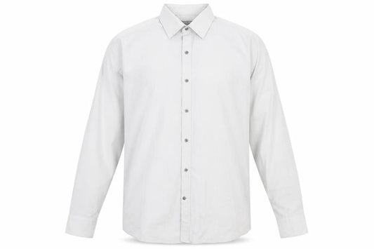 Jack Reid Mens Grey Polyester Button-Up Size 17 Collared Button