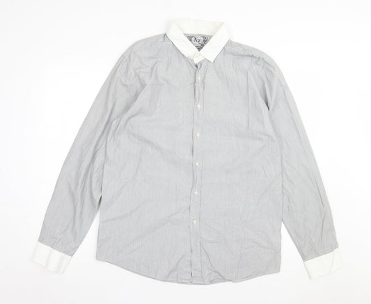 Cedar Wood State Mens Grey Cotton Button-Up Size XL Collared Button