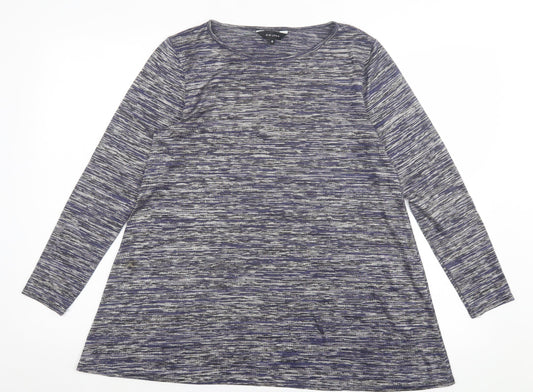 New Look Womens Blue Polyester Basic T-Shirt Size 10 Crew Neck