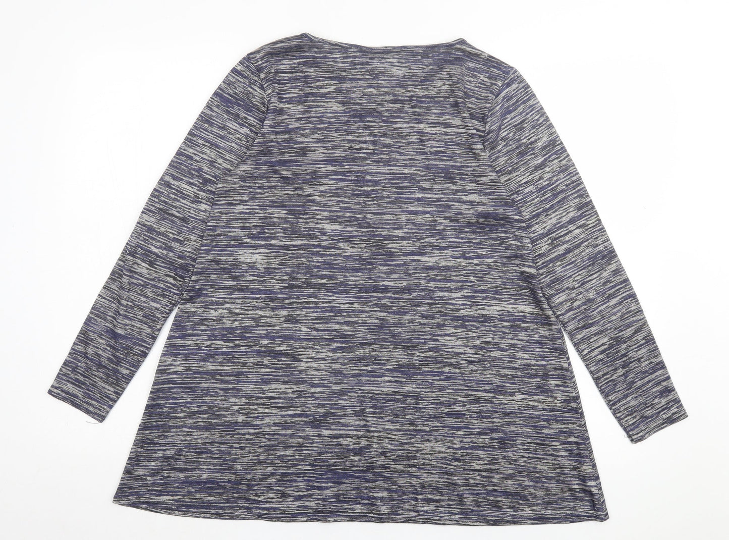 New Look Womens Blue Polyester Basic T-Shirt Size 10 Crew Neck
