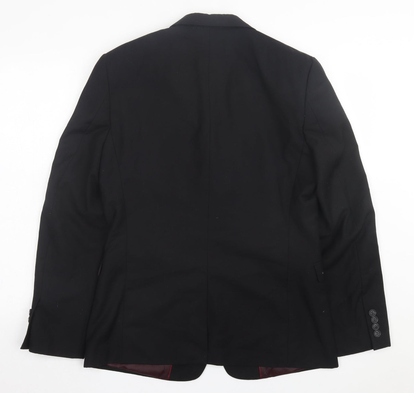 Topman Mens Black Polyester Jacket Suit Jacket Size 40