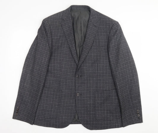 NEXT Mens Grey Plaid Wool Jacket Suit Jacket Size 42