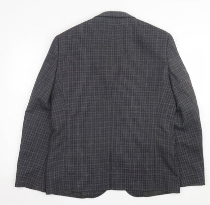 Next Mens Grey Plaid Wool Jacket Suit Jacket Size 42