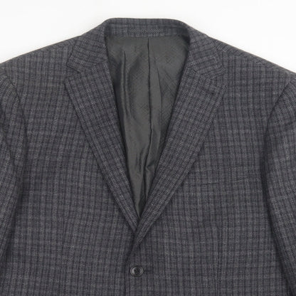 Next Mens Grey Plaid Wool Jacket Suit Jacket Size 42