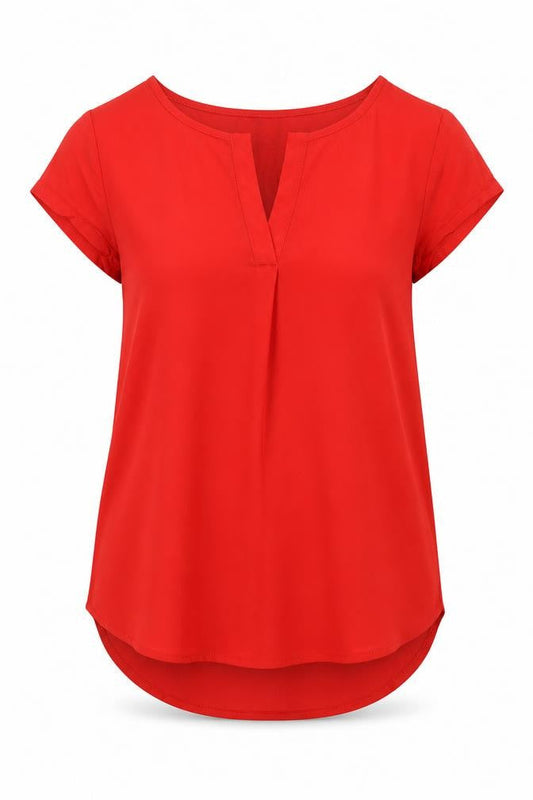 Camaïeu Womens Red Polyester Basic Tank Size XS V-Neck