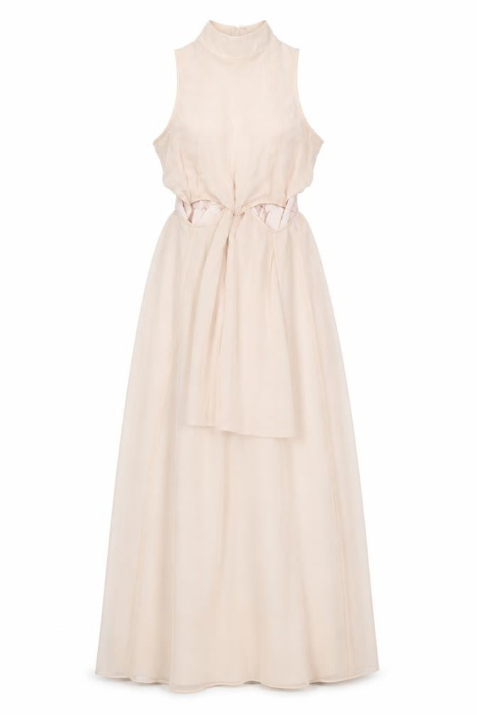 River Island Womens Pink Polyester Ball Gown Size 8 Halter Button