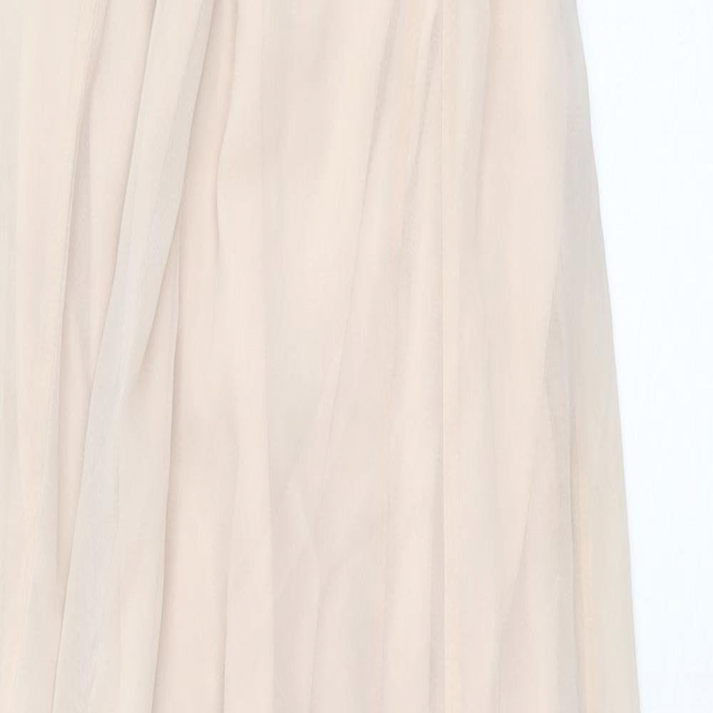 River Island Womens Pink Polyester Ball Gown Size 8 Halter Button