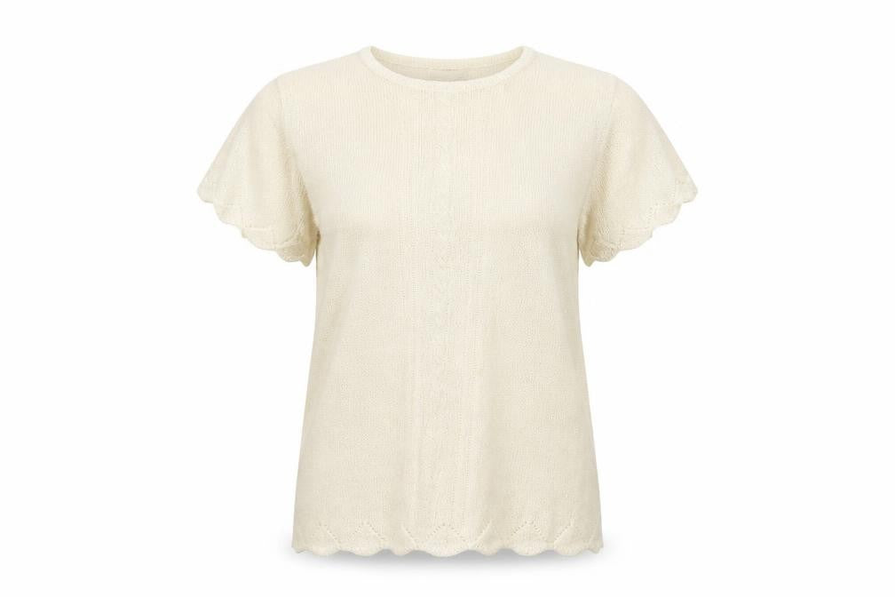 Bonmarché Womens Gold Acrylic Basic T-Shirt Size M Round Neck
