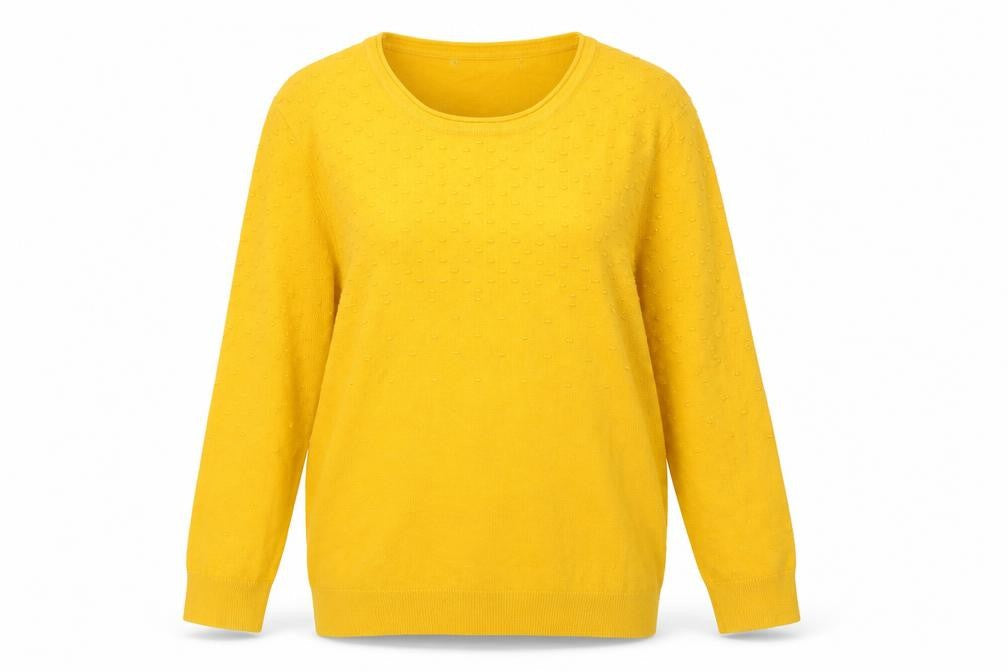 Preworn Womens Yellow Round Neck Cotton Pullover Jumper Size L