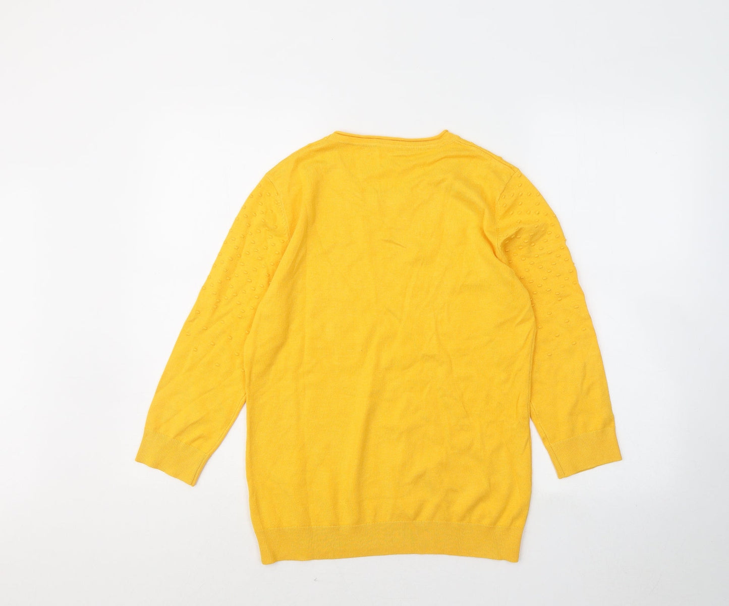 Preworn Womens Yellow Round Neck Cotton Pullover Jumper Size L