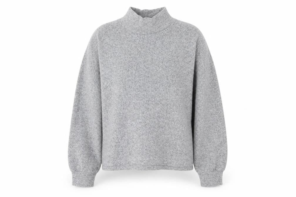 New Look Womens Grey Mock Neck Polyester Pullover Jumper Size M