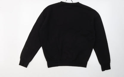 Preloved Primark Womens Black Cotton Pullover Sweatshirt Size 4 - Mickey and Friends - Back