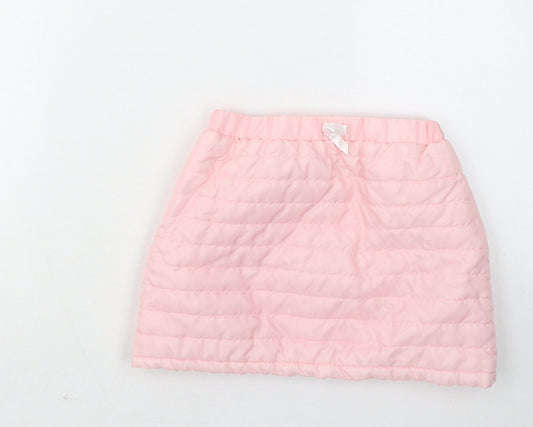 Preworn Girls Pink Polyester A-Line Skirt Size 5-6 Years Regular