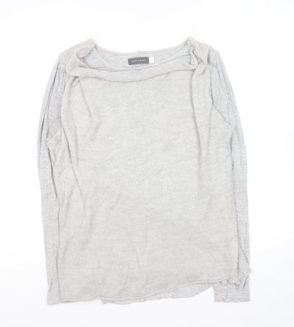 Mini velvet Womens Grey Crew Neck Acrylic Pullover Jumper Size 12