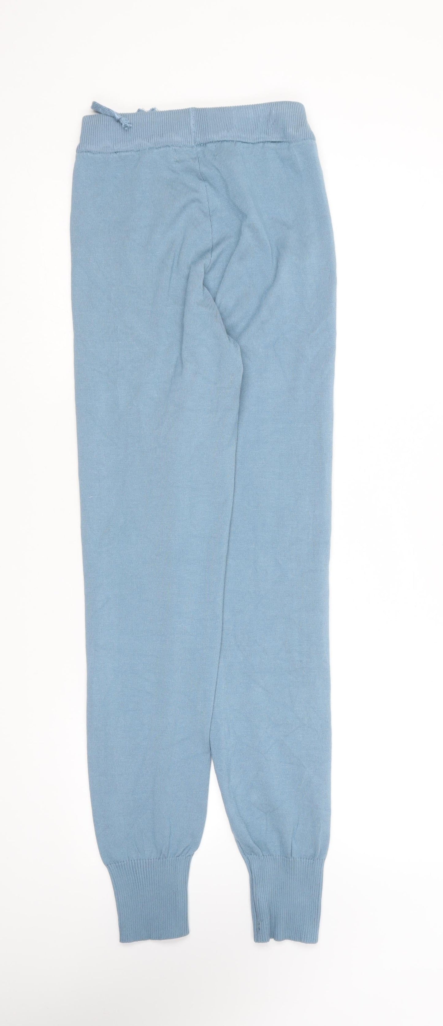 Yu & Me Womens Blue Viscose Jogger Trousers Size S L29 in Regular Drawstring