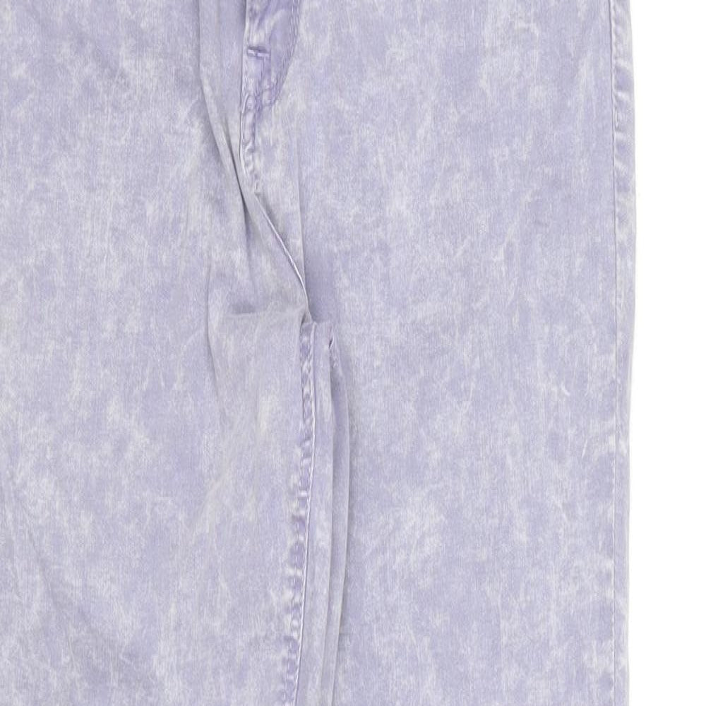 Preworn Womens Purple Cotton Skinny Jeans Size 12 L26 in Regular Zip