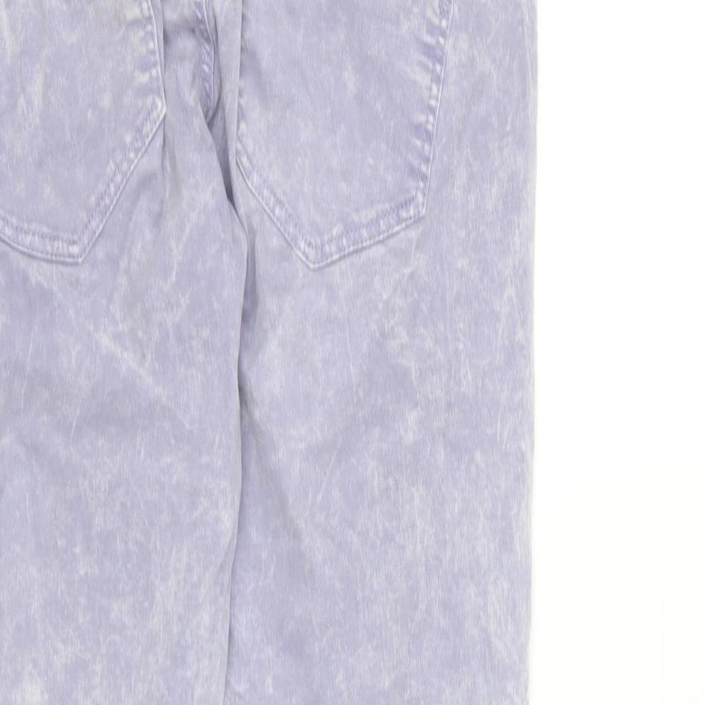 Preworn Womens Purple Cotton Skinny Jeans Size 12 L26 in Regular Zip