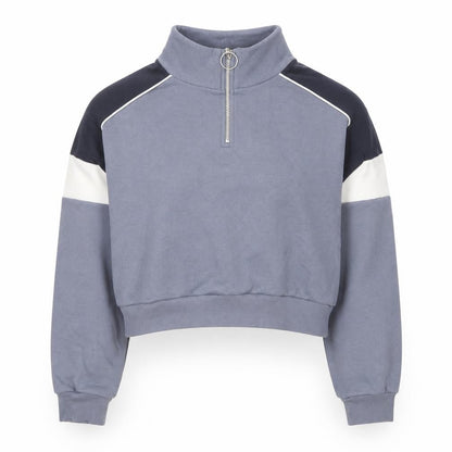 H&M Womens Blue Cotton Pullover Sweatshirt Size S Zip