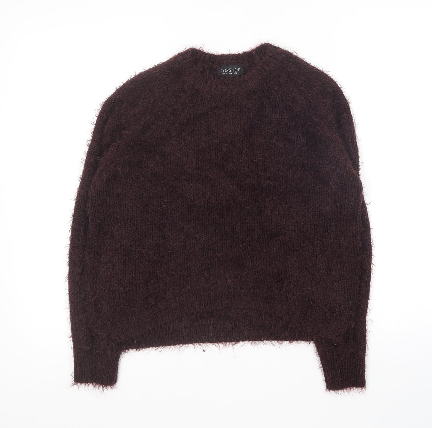Topshop Womens Purple Round Neck Acrylic Pullover Jumper Size 8