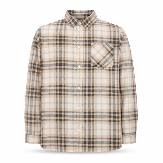 Boohoo Mens Brown Plaid Cotton Button-Up Size XL Collared Button