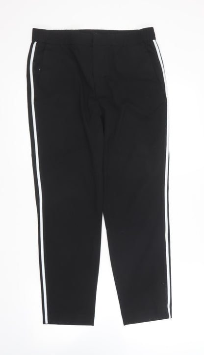 H&M Womens Black Polyester Trousers Size 32 in L27 in Regular