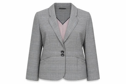 Next Womens Grey Check Polyester Jacket Suit Jacket Size 12