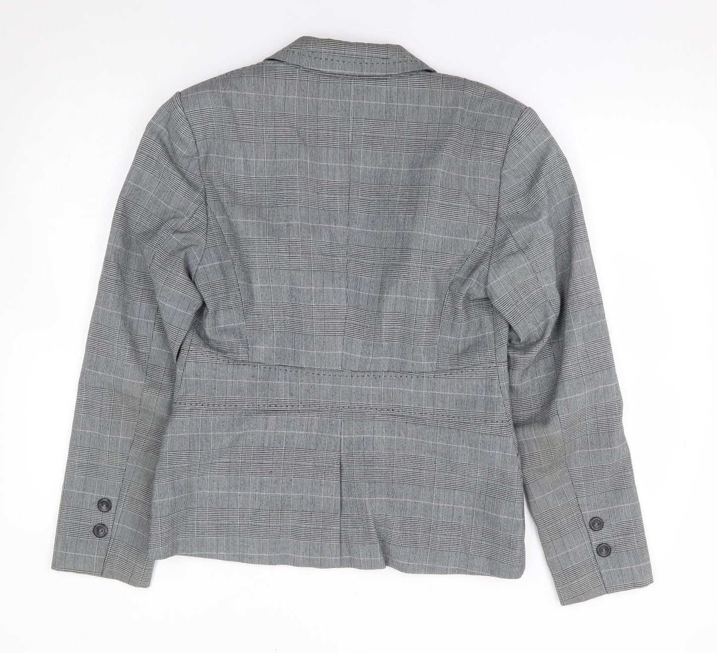 NEXT Womens Grey Check Polyester Jacket Suit Jacket Size 12