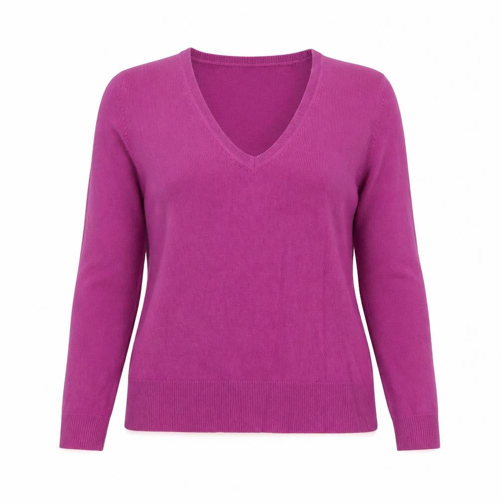 MK One Womens Purple Scoop Neck Acrylic Pullover Jumper Size L