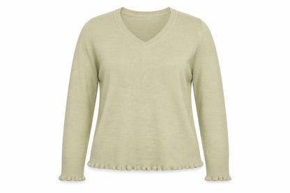Debenhams Womens Beige V-Neck Acrylic Pullover Jumper Size 16