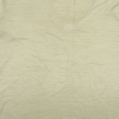 Debenhams Womens Beige V-Neck Acrylic Pullover Jumper Size 16